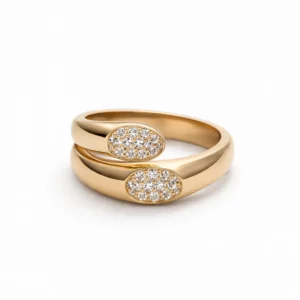 Bague en acier doré luxe